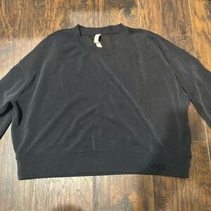 LULULEMON Perfectly Oversized Cropped Crew *Softstreme | Black 12 #41